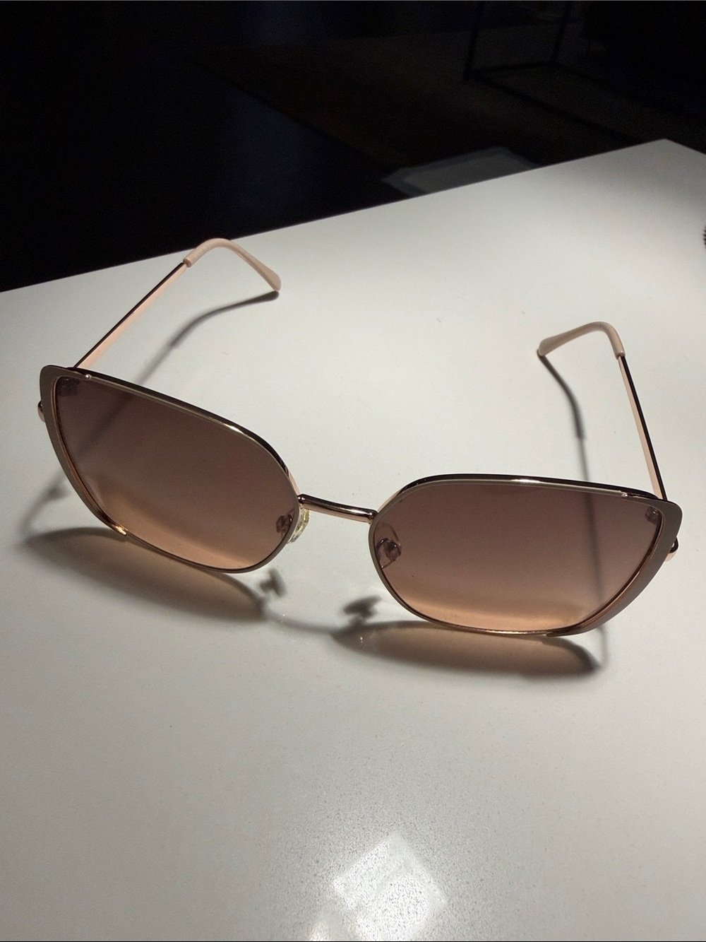 Nordstrom Rose Gold Frame with Brown Gradient Lenses Sunglasses